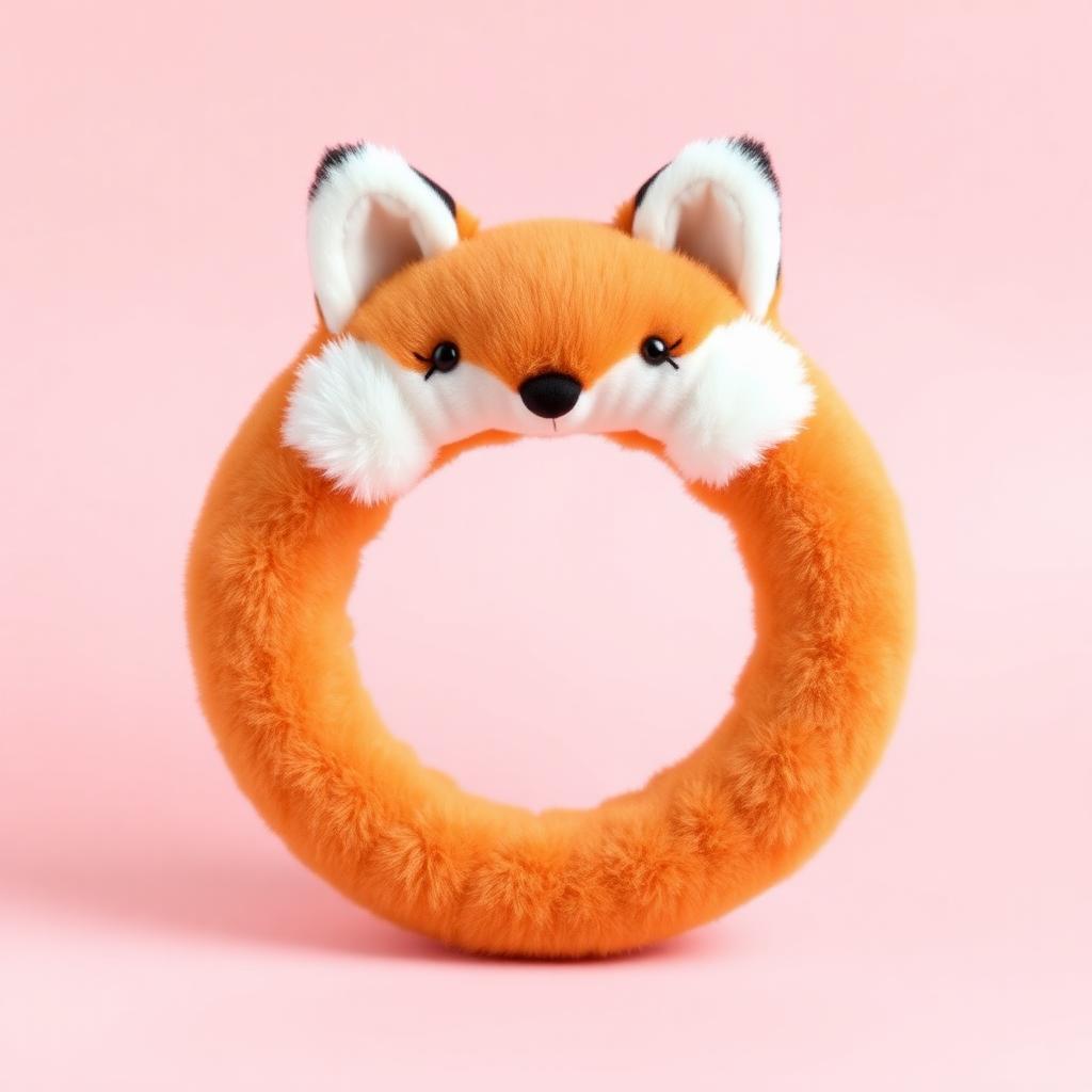 Oranger Fuchs-Lenkradbezug mit Öhrchen und buschigem Schwanz