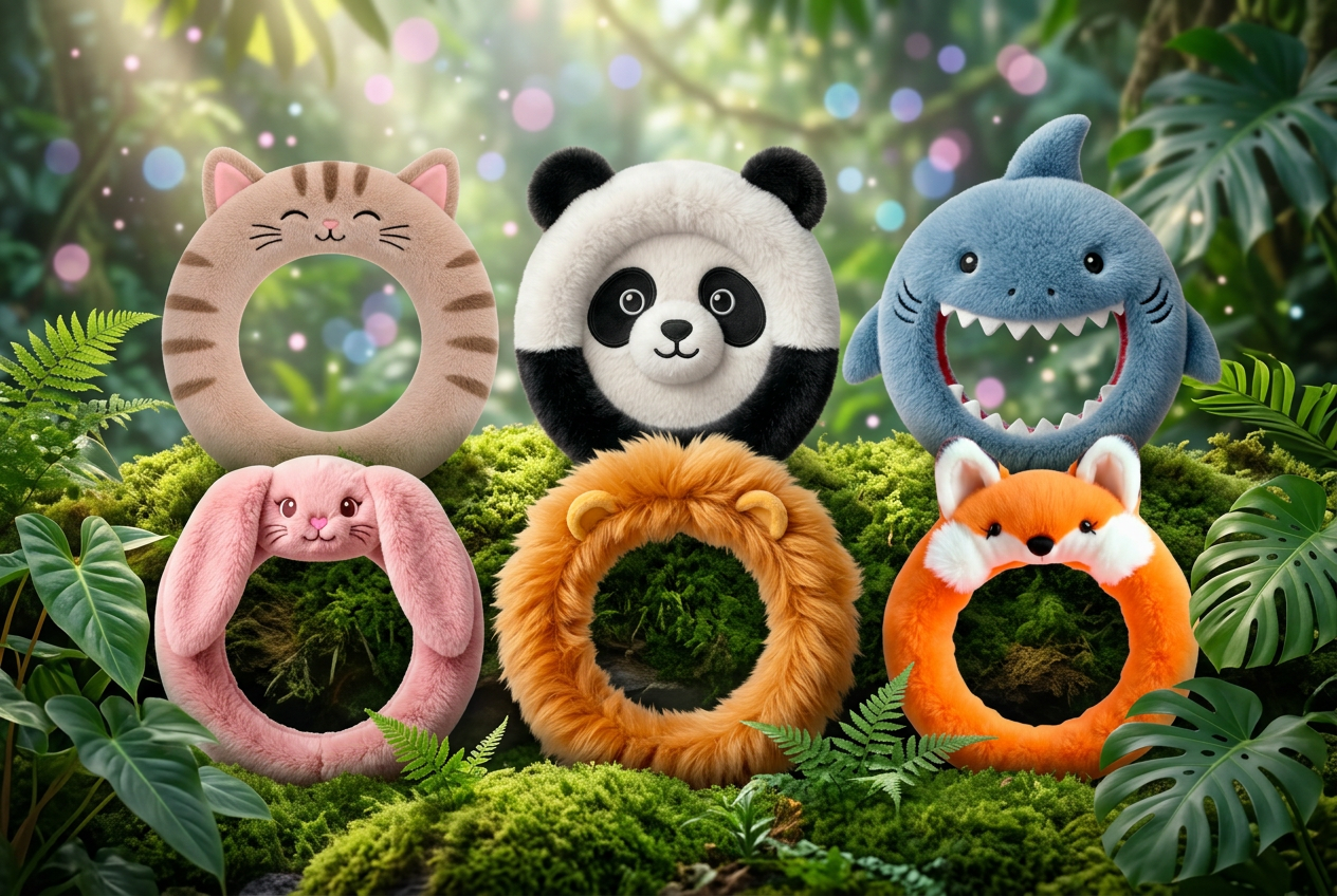 Tierfreunde Kollektion im Dschungel – Katze, Hase, Panda, Hai, Löwe & Fuchs Lenkradbezüge
