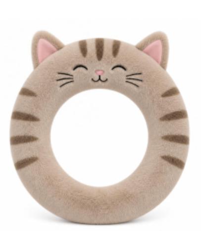 Kuschel-Lenkrad Design Katze – flauschiger Plüsch-Lenkradbezug von NanaBande für Kinderfahrzeuge und Hori Racing Wheel