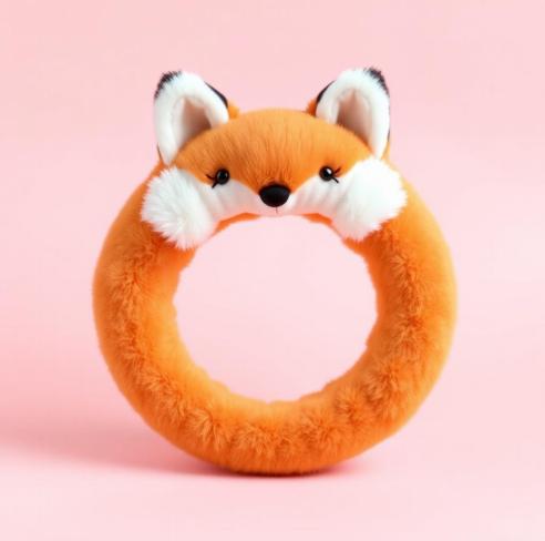 Kuschel-Lenkrad Design Fuchs – flauschiger Plüsch-Lenkradbezug von NanaBande für Kinderfahrzeuge und Hori Racing Wheel